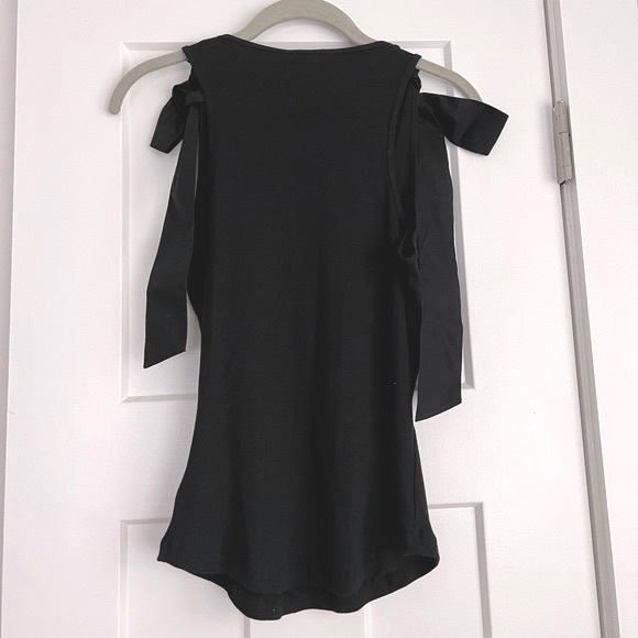 NWT Ulla Johnson Bailey Bow Shoulder Cotton Tank in Noir Black Size Small - Picture 7 of 11